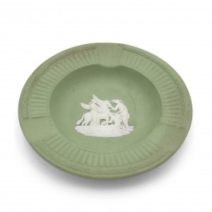 Green wedgwood porcelain ashtray