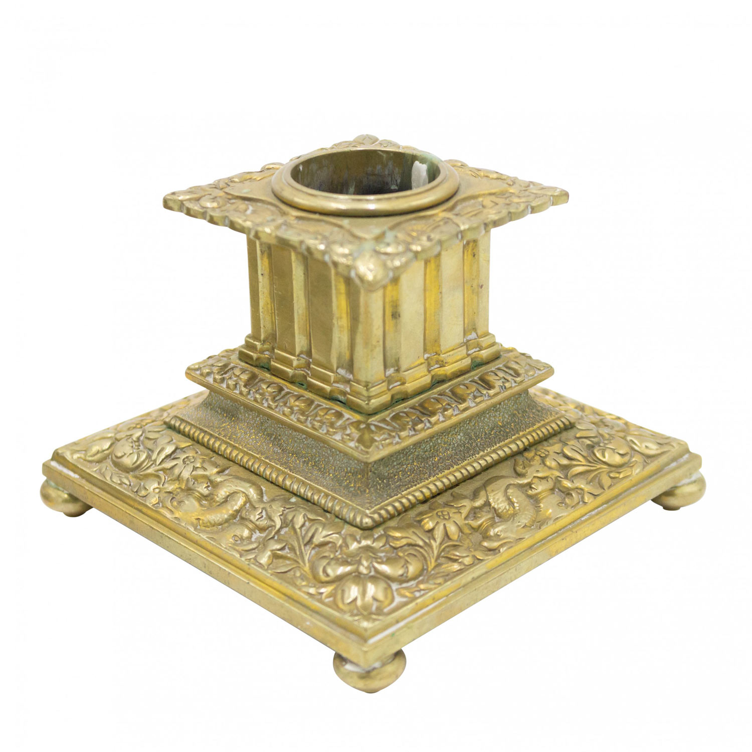 English chinese chippendale brass candlestick 1