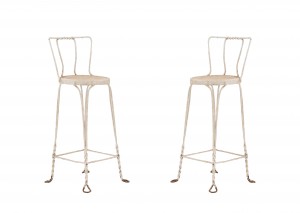 Outdoor victorian wire bar stools