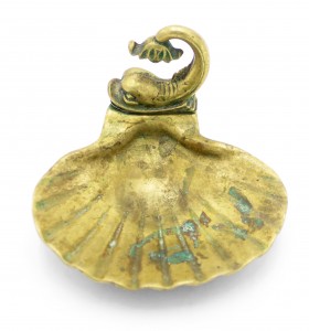 Bronze shell and dolphin ashtray 1