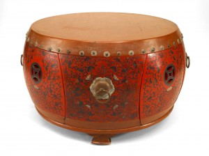 Asian chinese coromandel drum coffee table