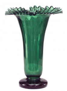 American victorian green glass vase