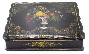 English victorian papier mache desk box 1