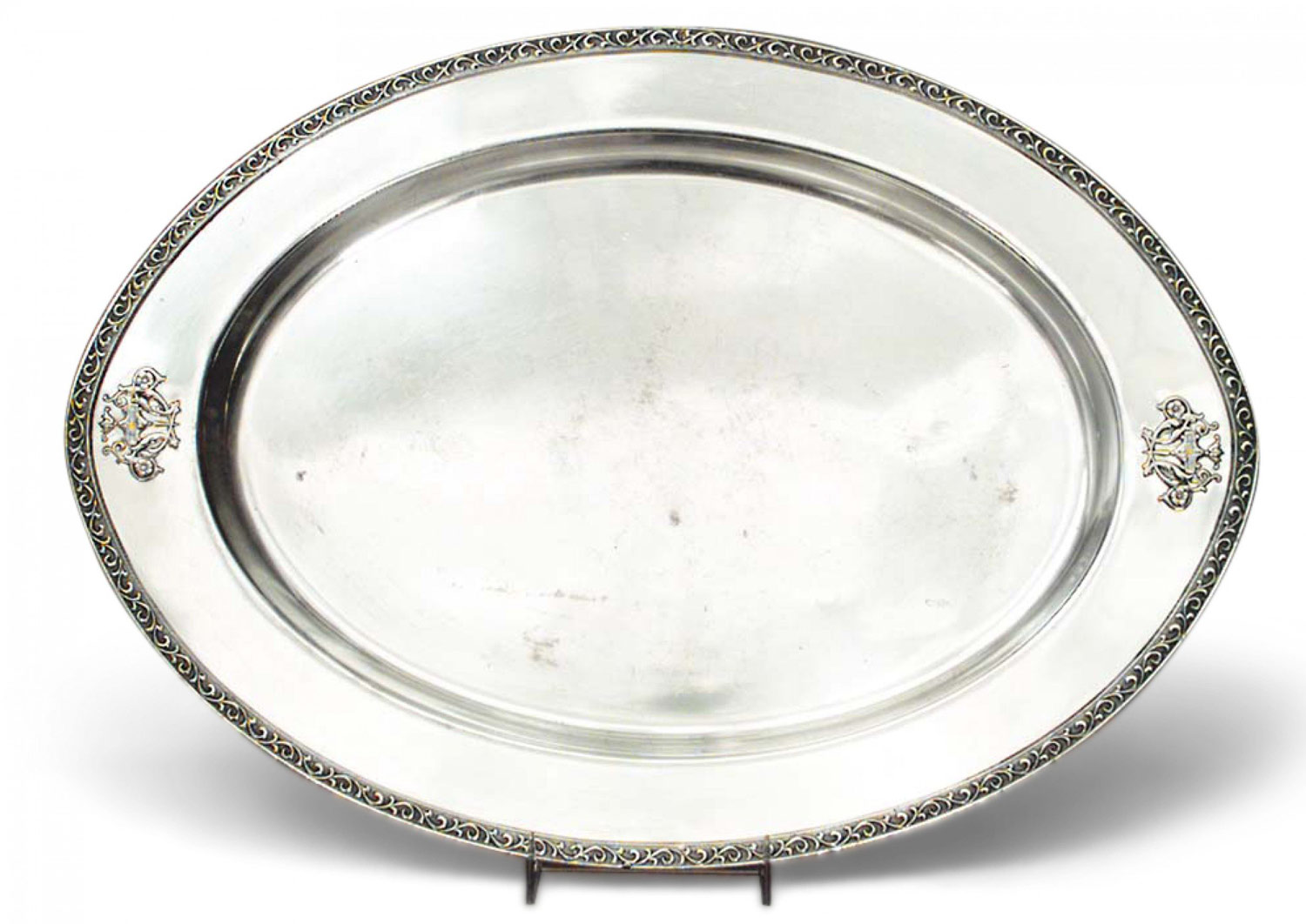 English victorian silver plate tray 4