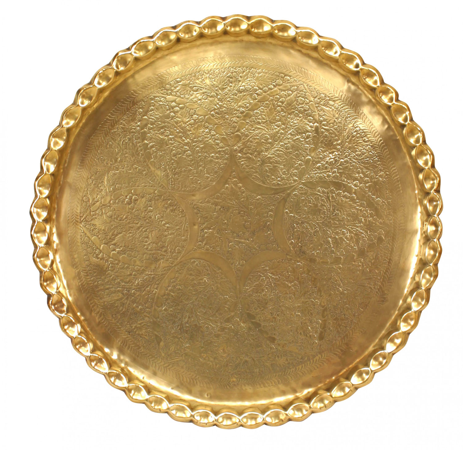 Moorish round brass tray 3