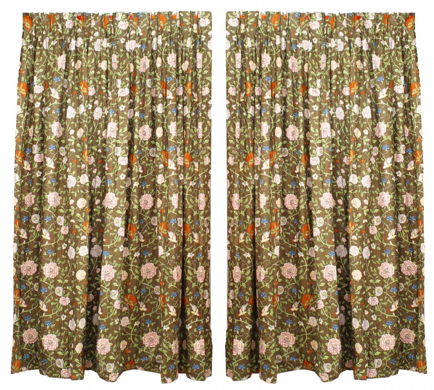 Cotton drapes with flowering drapes 1