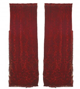Burgundy cut velvet drapes 1