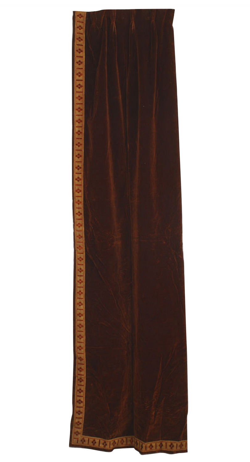 Brown velvet metallic thread drape