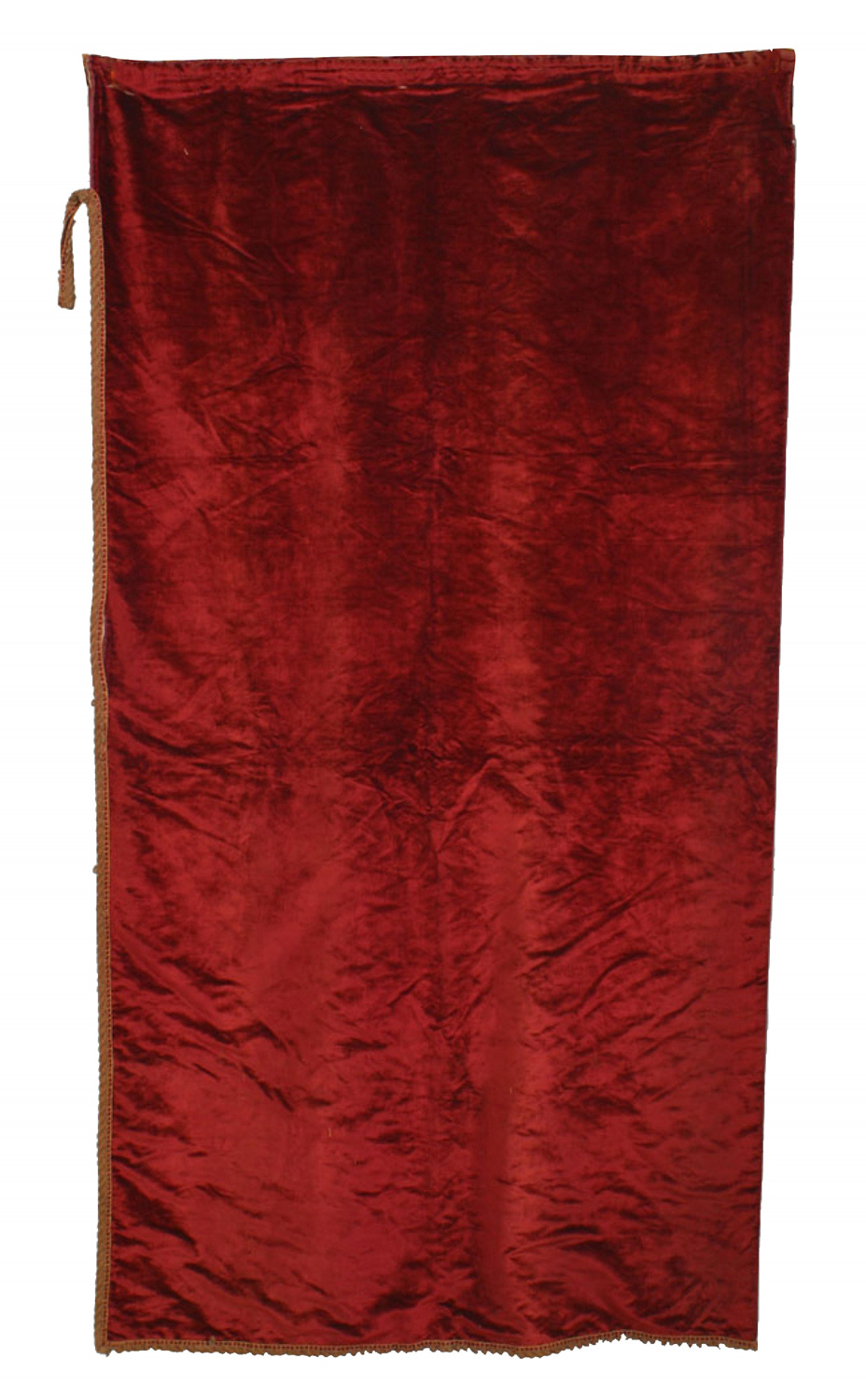 Maroon velvet corded border drape