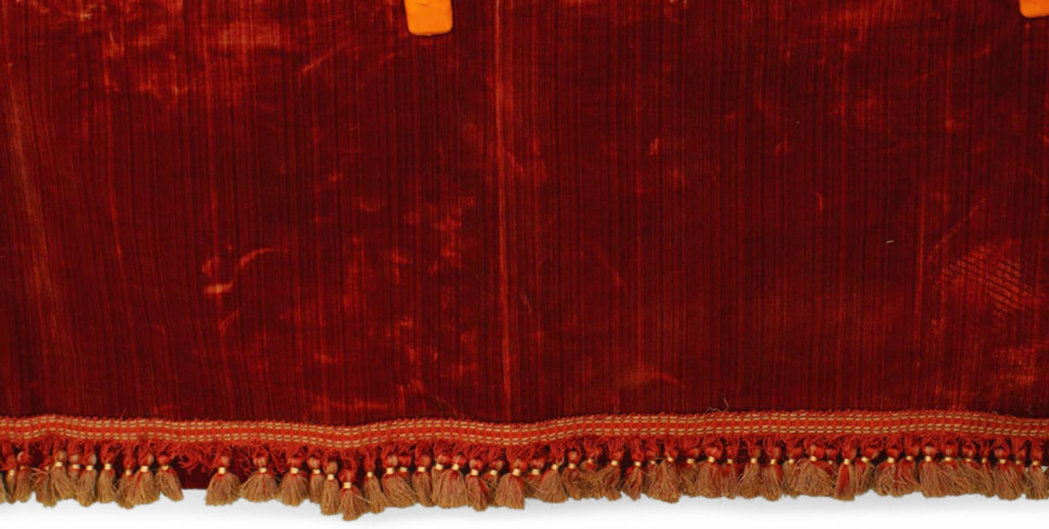 Maroon velvet fringe valances 1