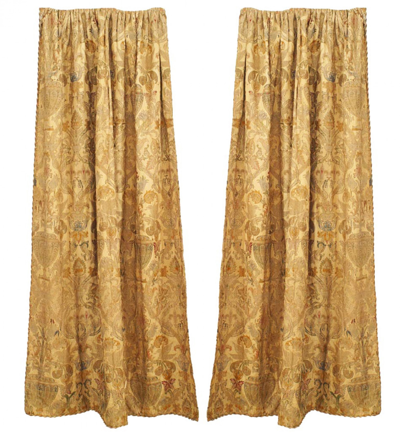 Silk and metallic thread drapes