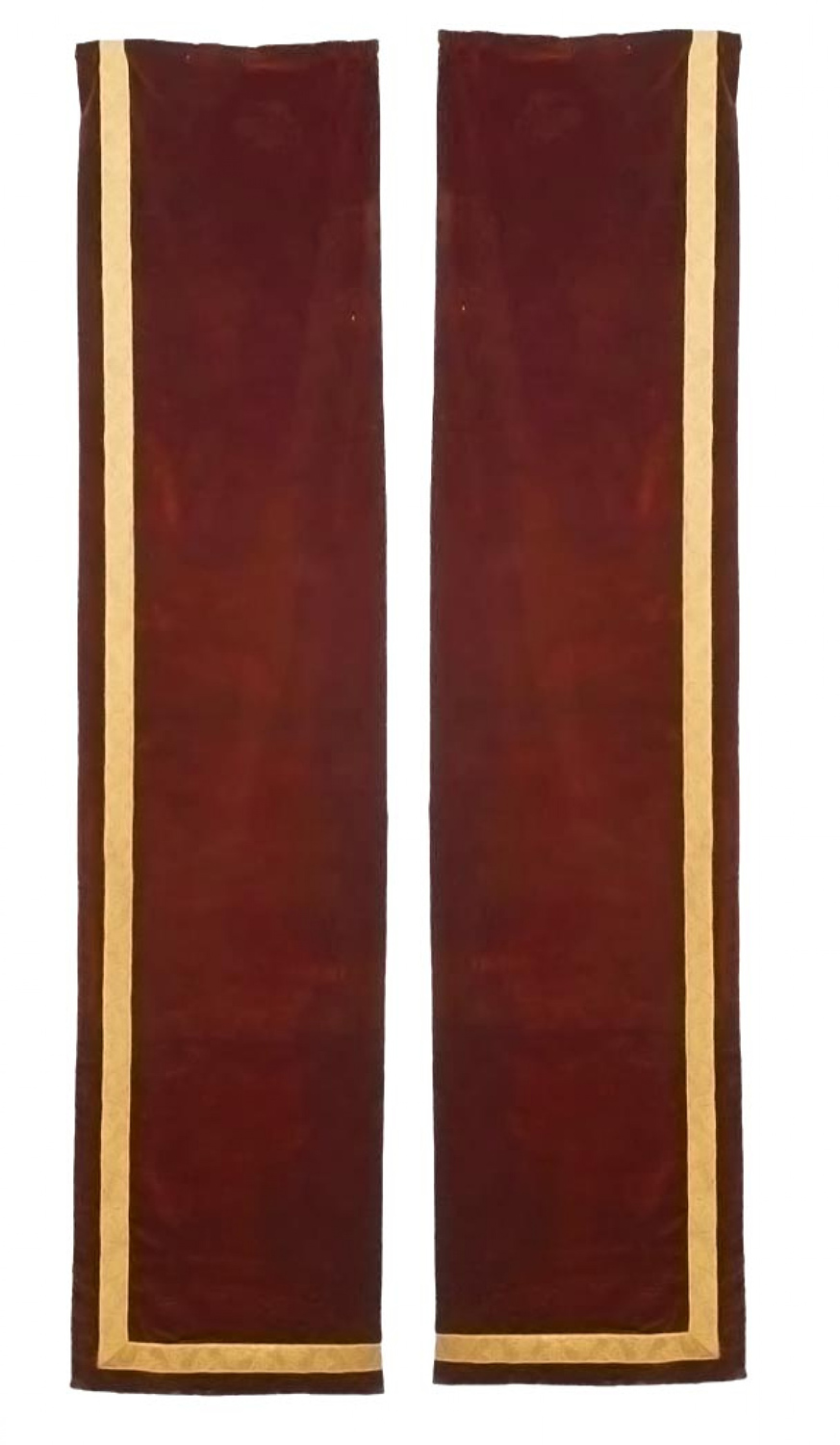 Maroon velvet metallic thread narrow drapes