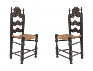 Seating side chair italian renaissance painted 011429