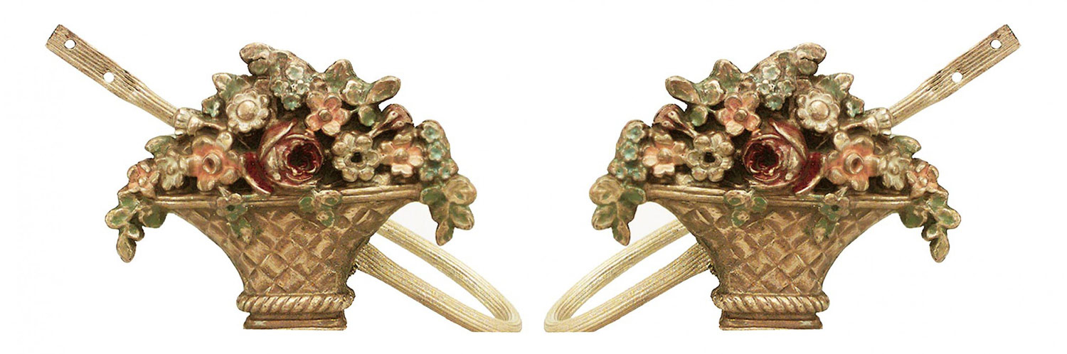 Victorian giltwood floral tie backs