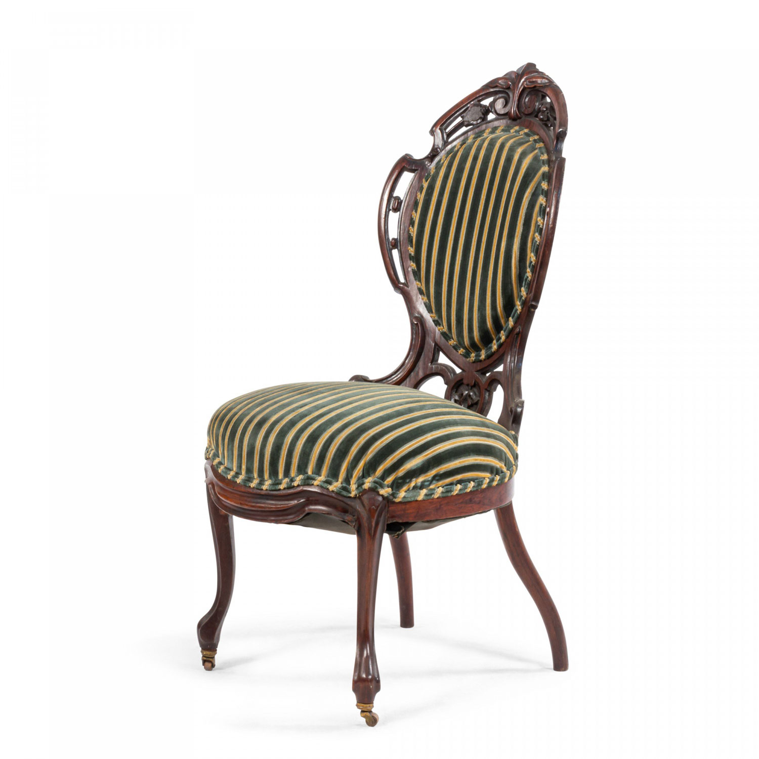 American victorian laminated striped side chair