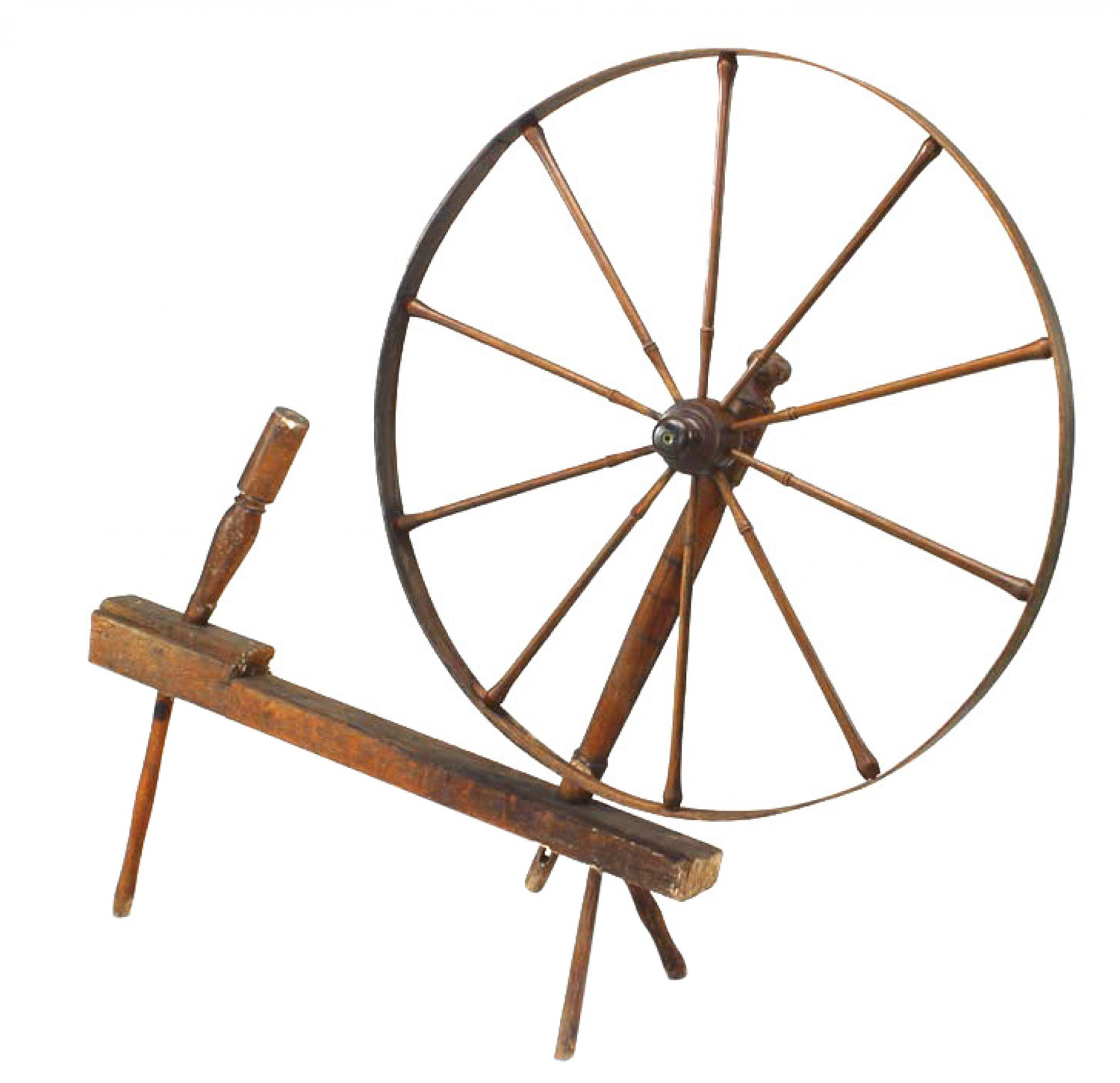 Country style stripped spinning wheel