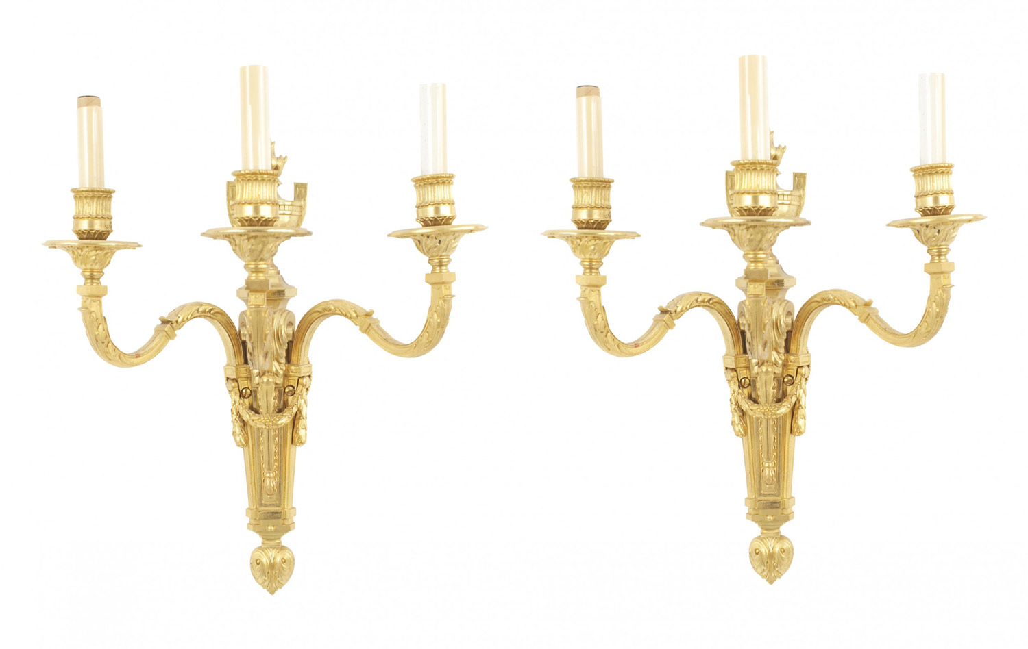 French louis xvi gilt wall sconces 2
