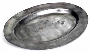 English renaissance style pewter serving platters