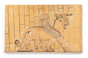 Egyptian style carved wooden wall plaque 1