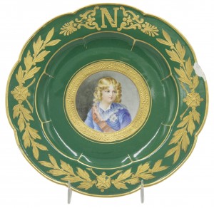 Set of 3 french victorian sevres porcelain plates