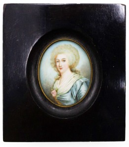 French victorian watercolor portrait