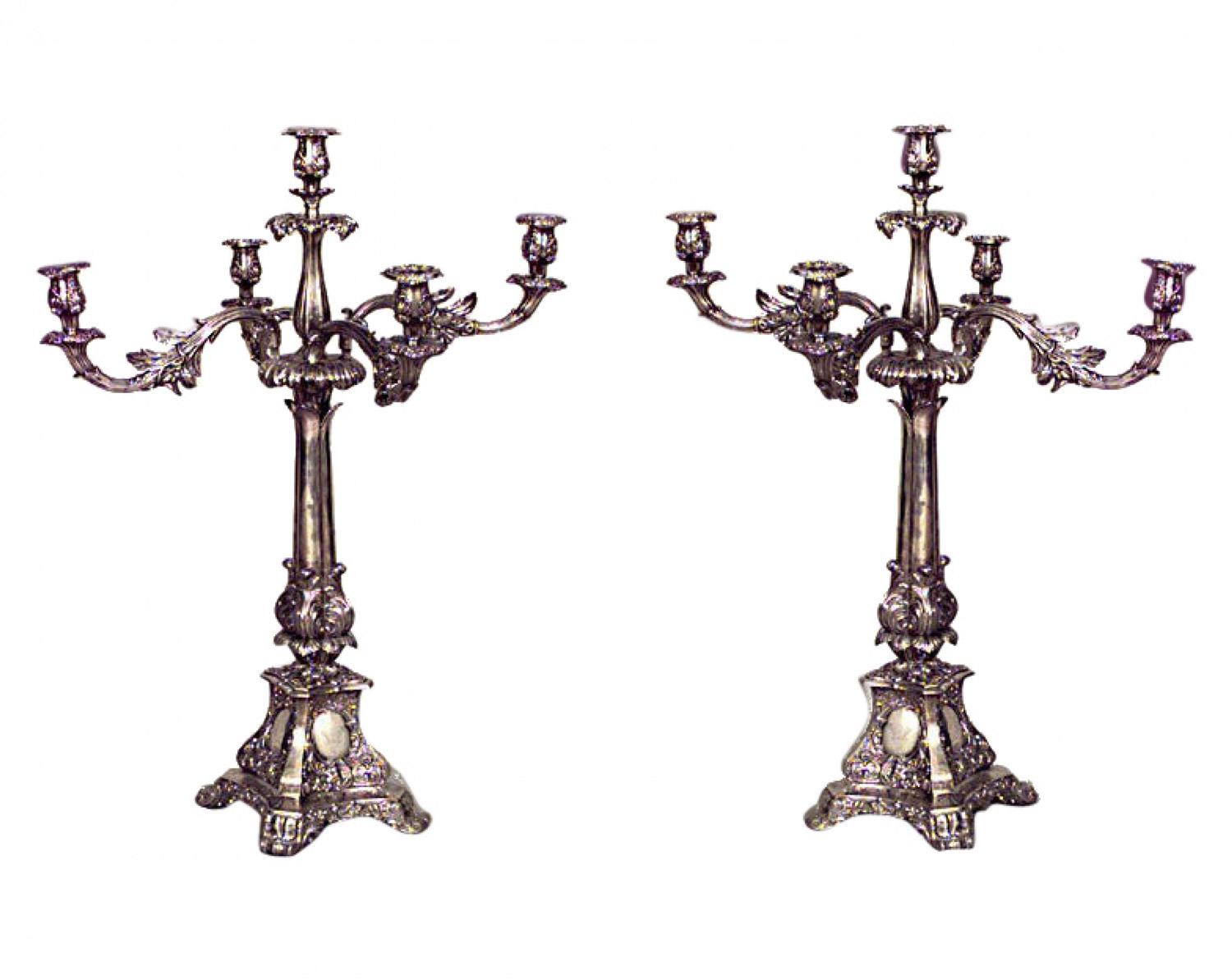 English georgian Style silver plate candelabras 2