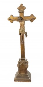 Italian renaissance carved wood crucifix