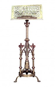 English gothic revival brass lectern music stand