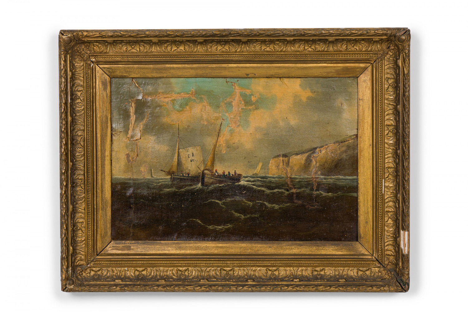 Paintings art seascape english victorian oil 015214b