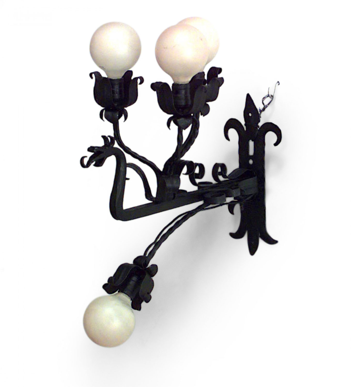 Italian renaissance style wrought iron wall sconces 1
