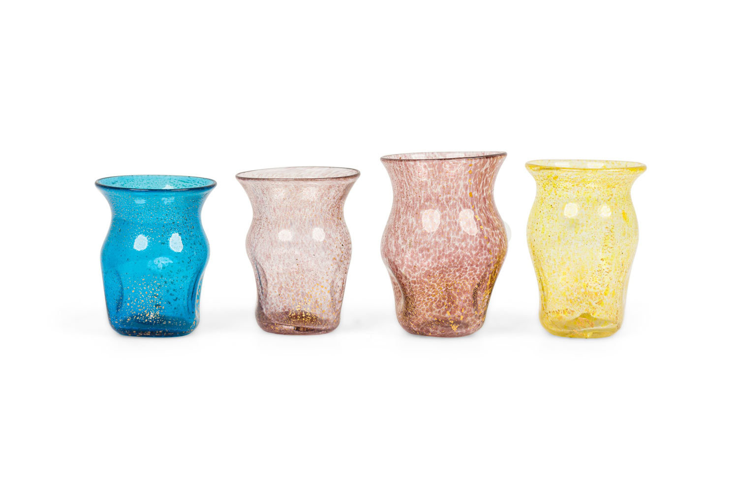 Set of 4 Multicolored glass shot glasses