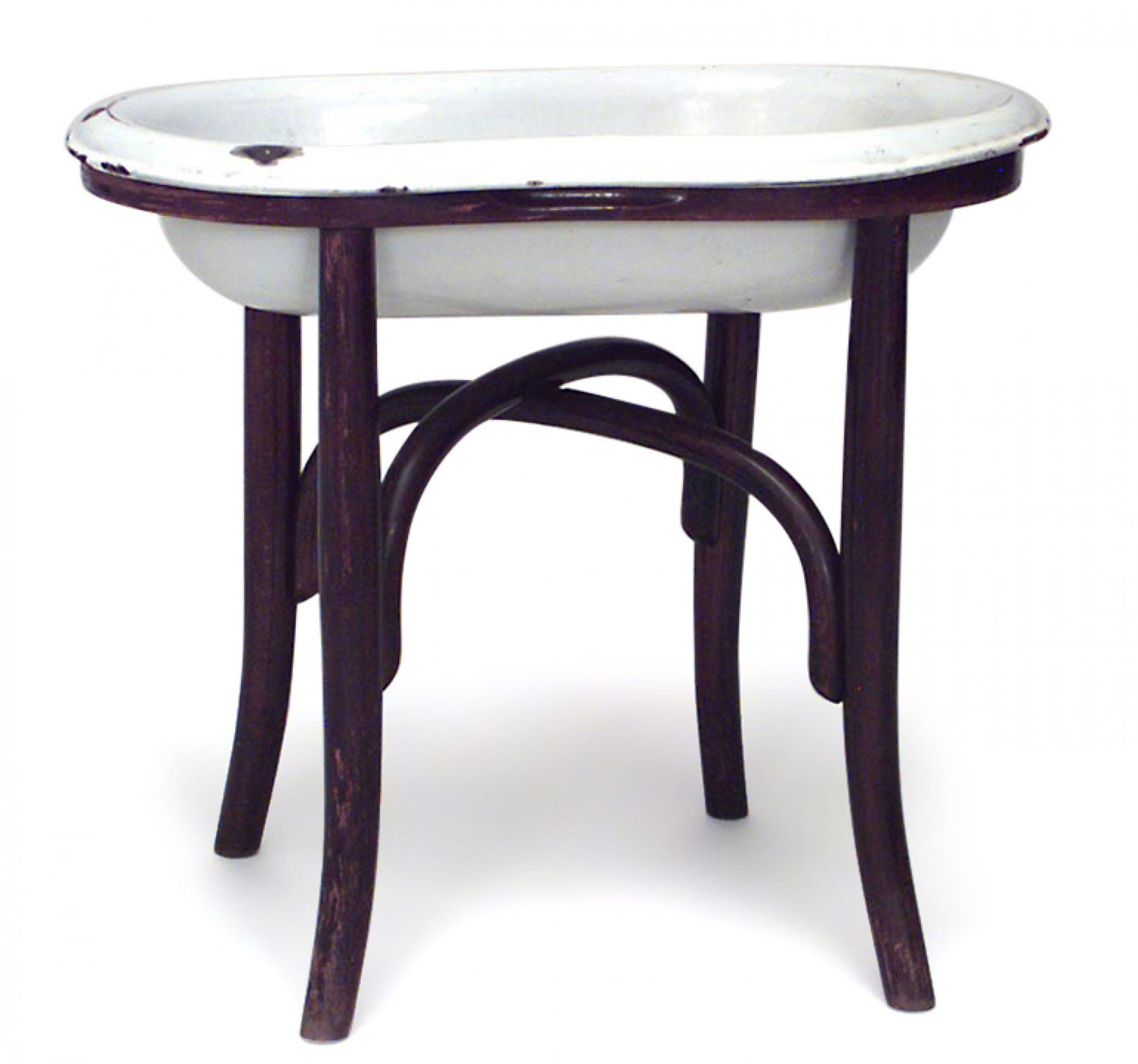 Bentwood and enamel bidet