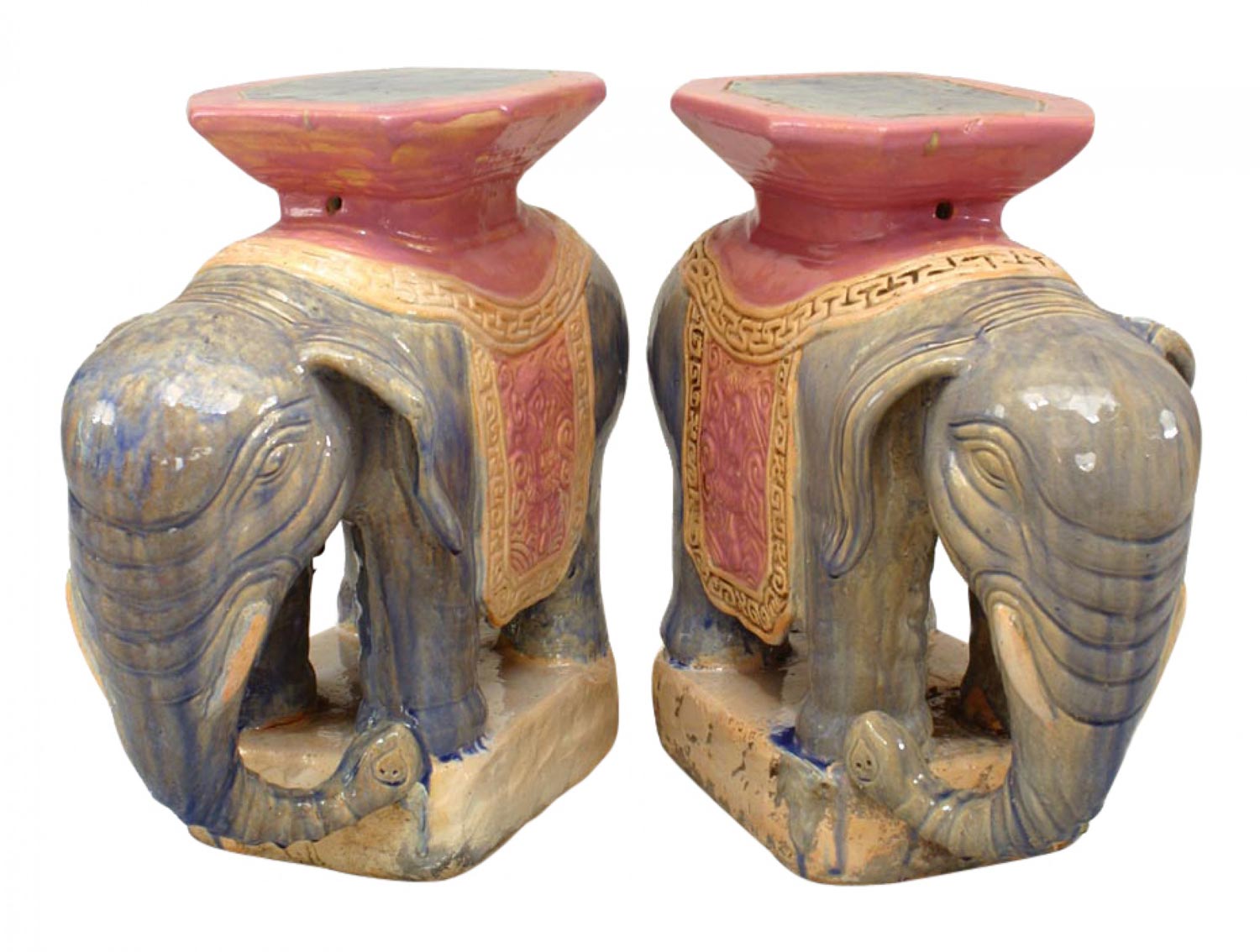 Chinese porcelain elephant garden seats