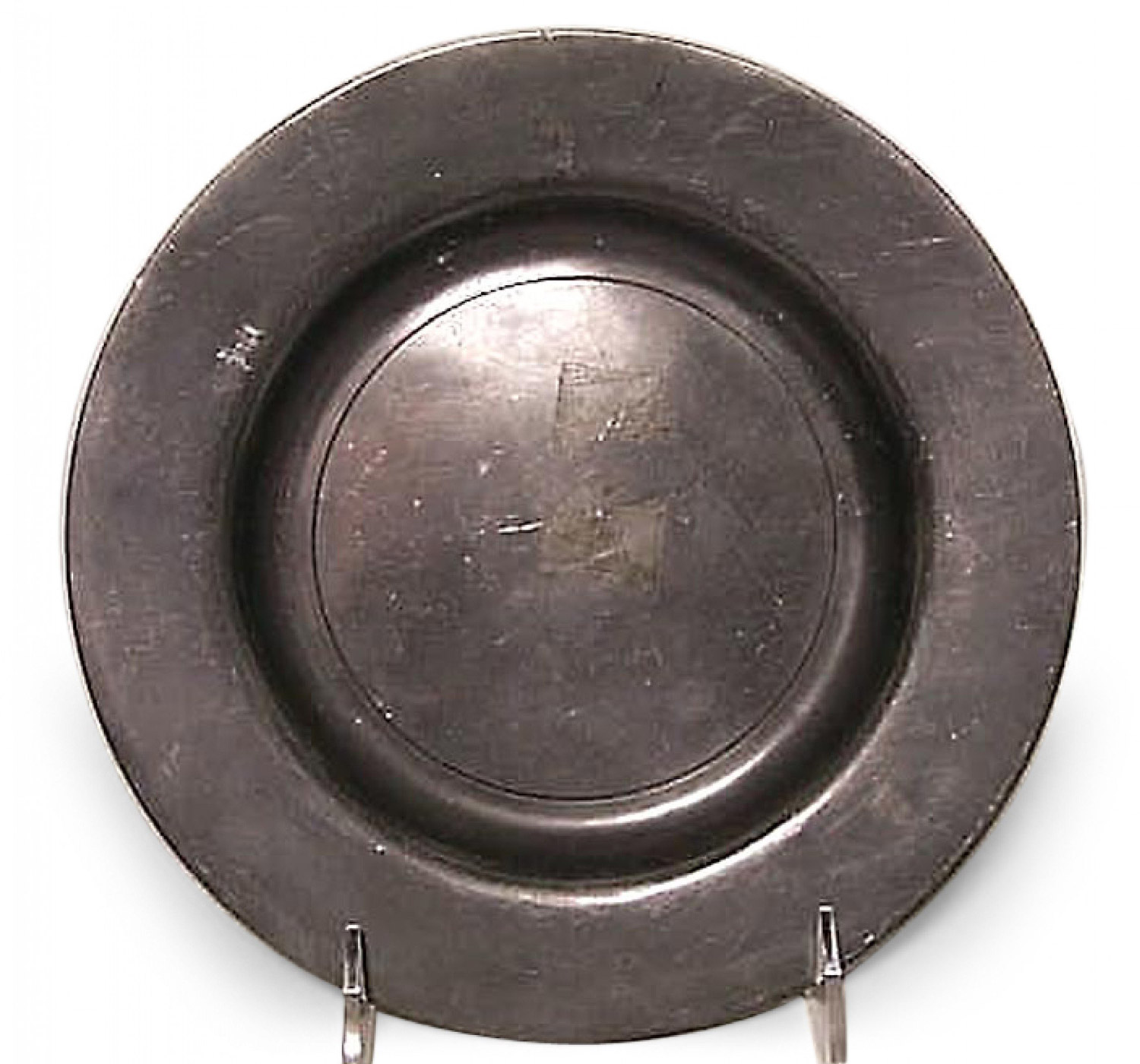 Pair of english renaissance style pewter place 1