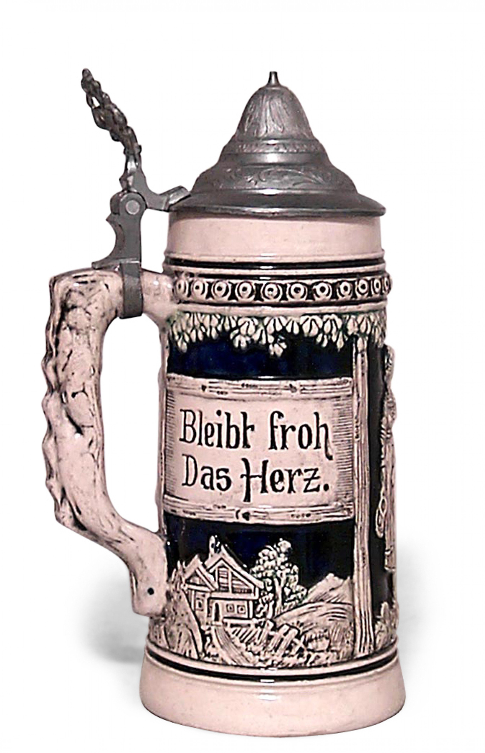German metlack porcelain and pewter beer stein 2