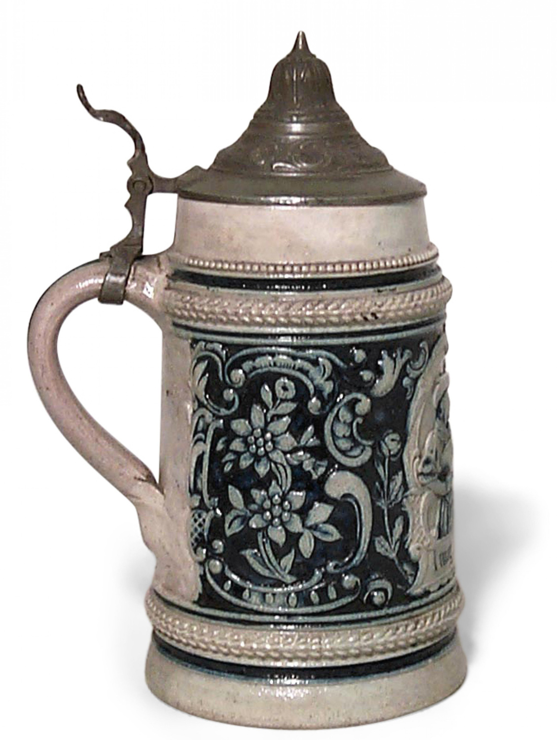 German metlack porcelain and pewter beer stein 4