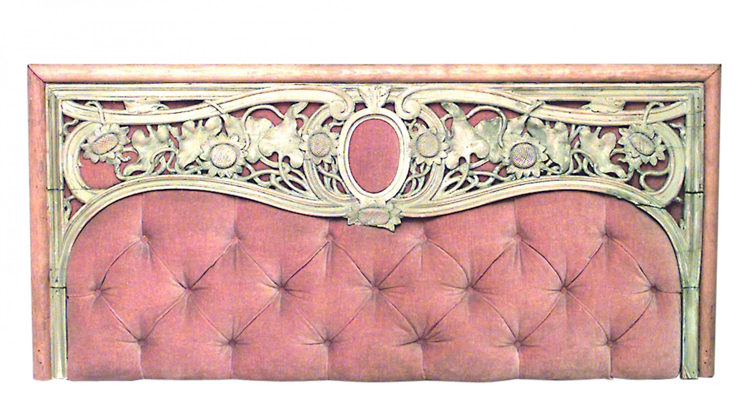 Art nouveau pink velvet wall panel 1