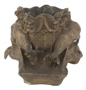 Pair of rustic adirondack gilt metal deer bookends