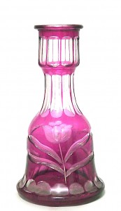 German cranberry crystal decanter vases