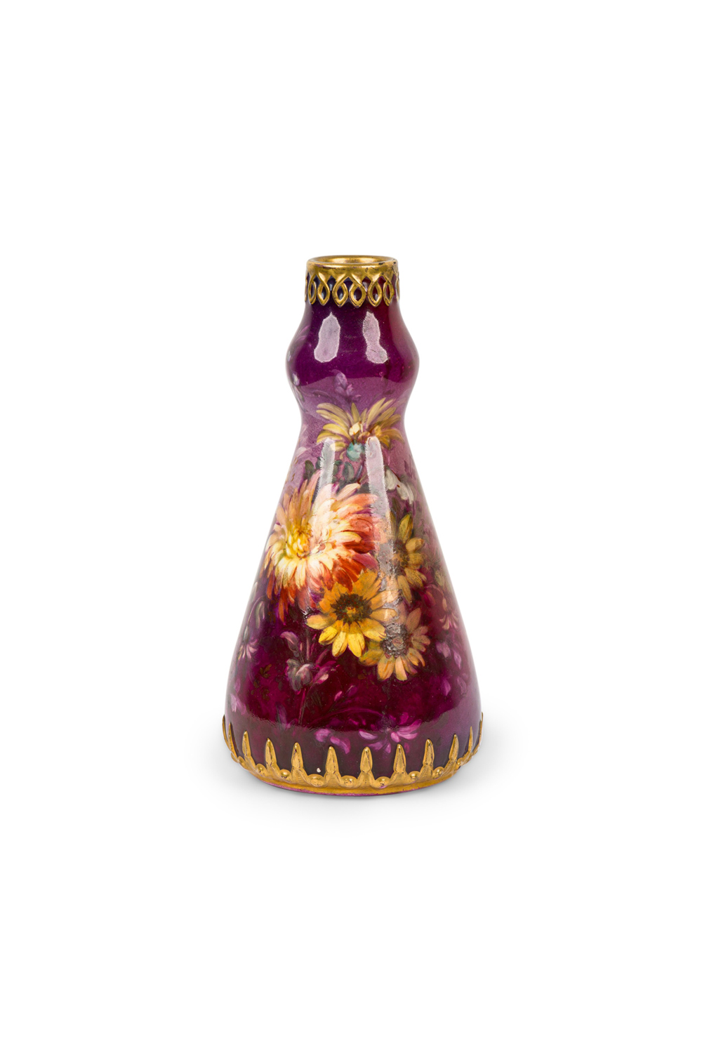 German royal bonn red floral porcelain vase