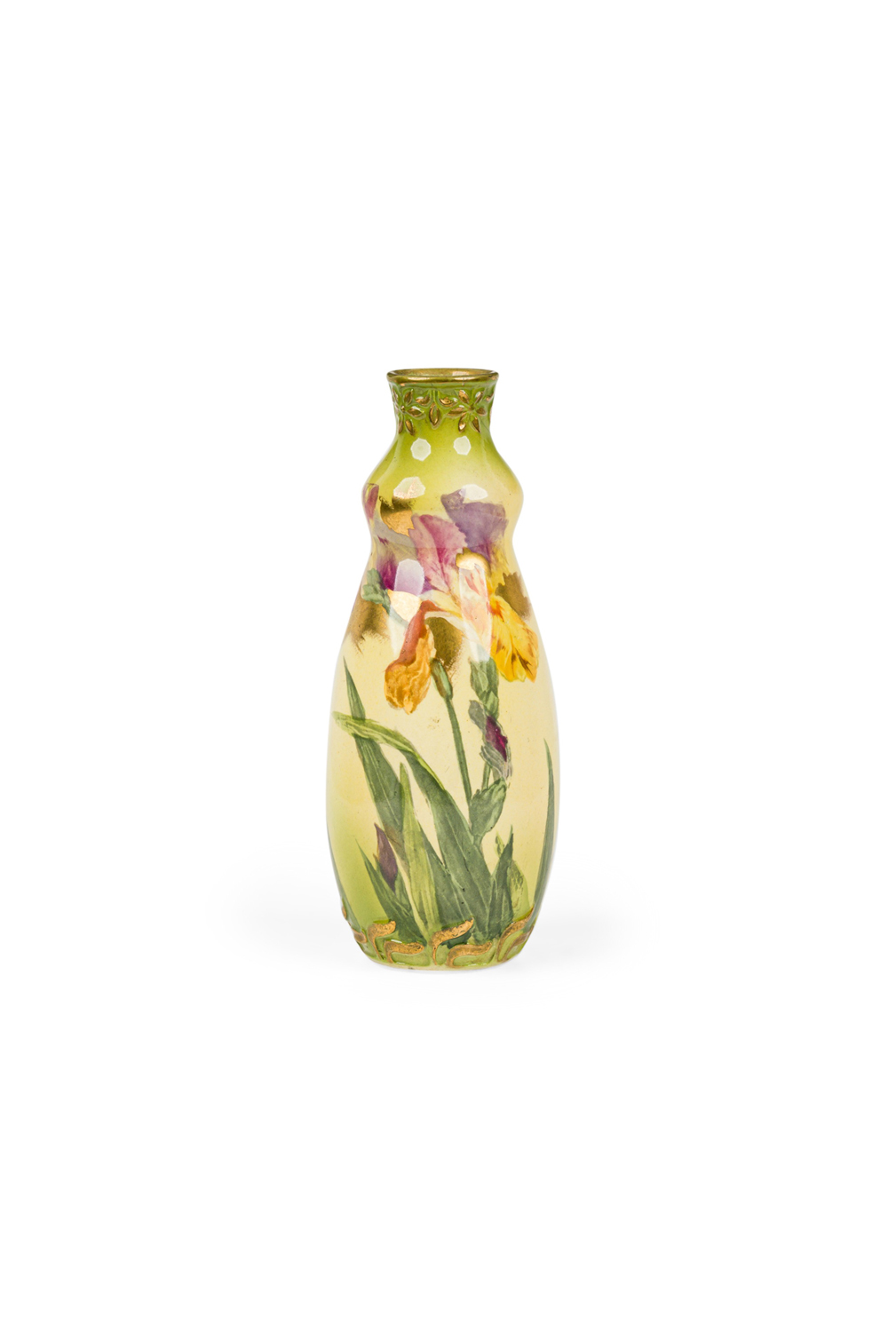 German royal bonn yellow floral porcelain vase