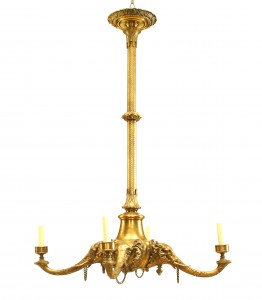 English recency style bronze elephant chandelier