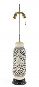 Chinese white and gray porcelain table lamp 1