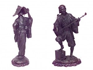 Large japanese bronze figures