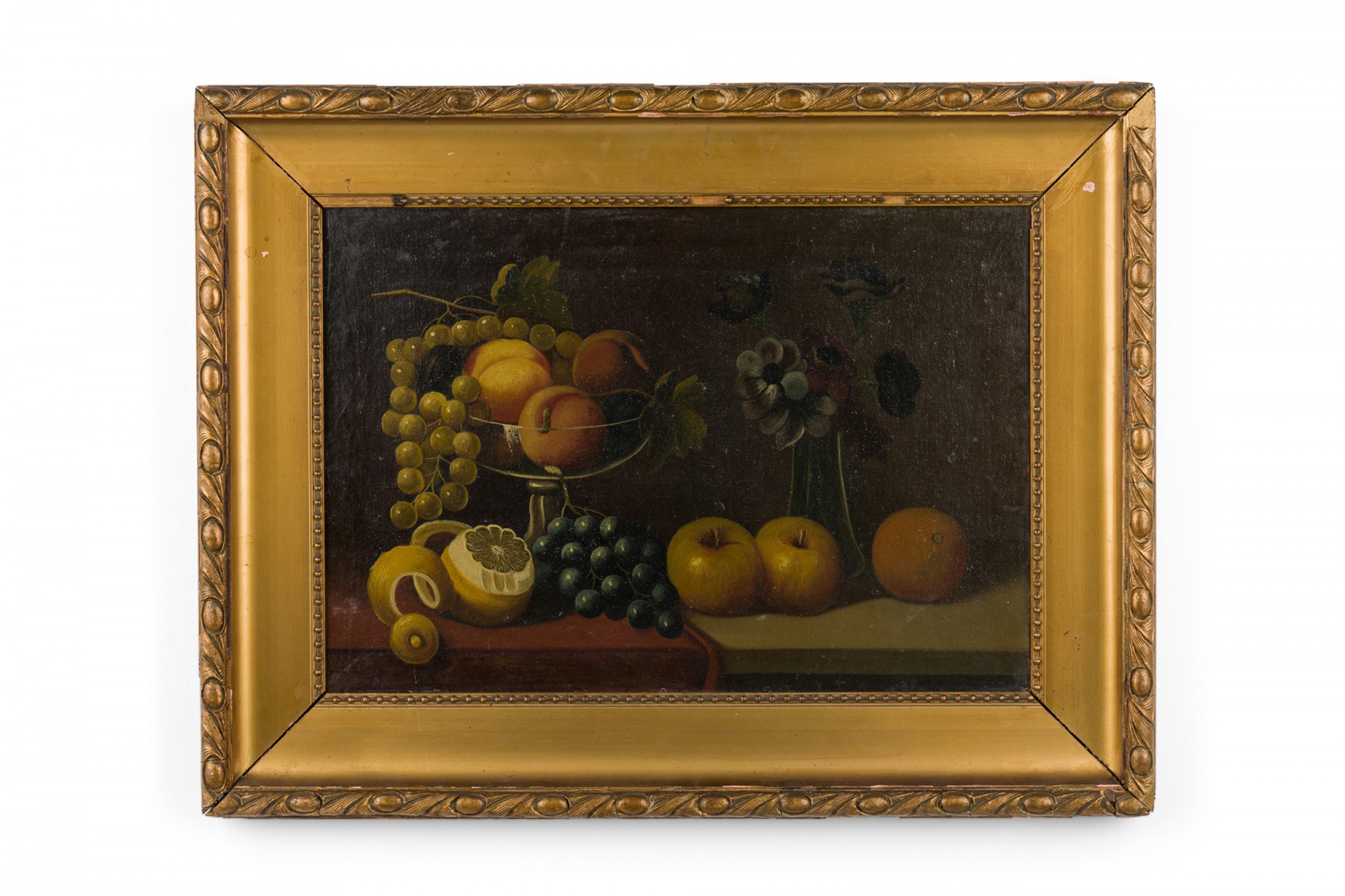 French victorian fruit and vase still life