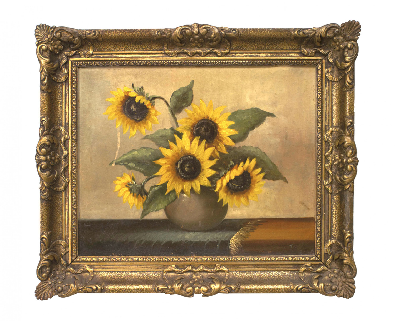 French victorian sunflower still life