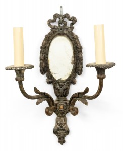 French louis xvi silver plate wall sconce