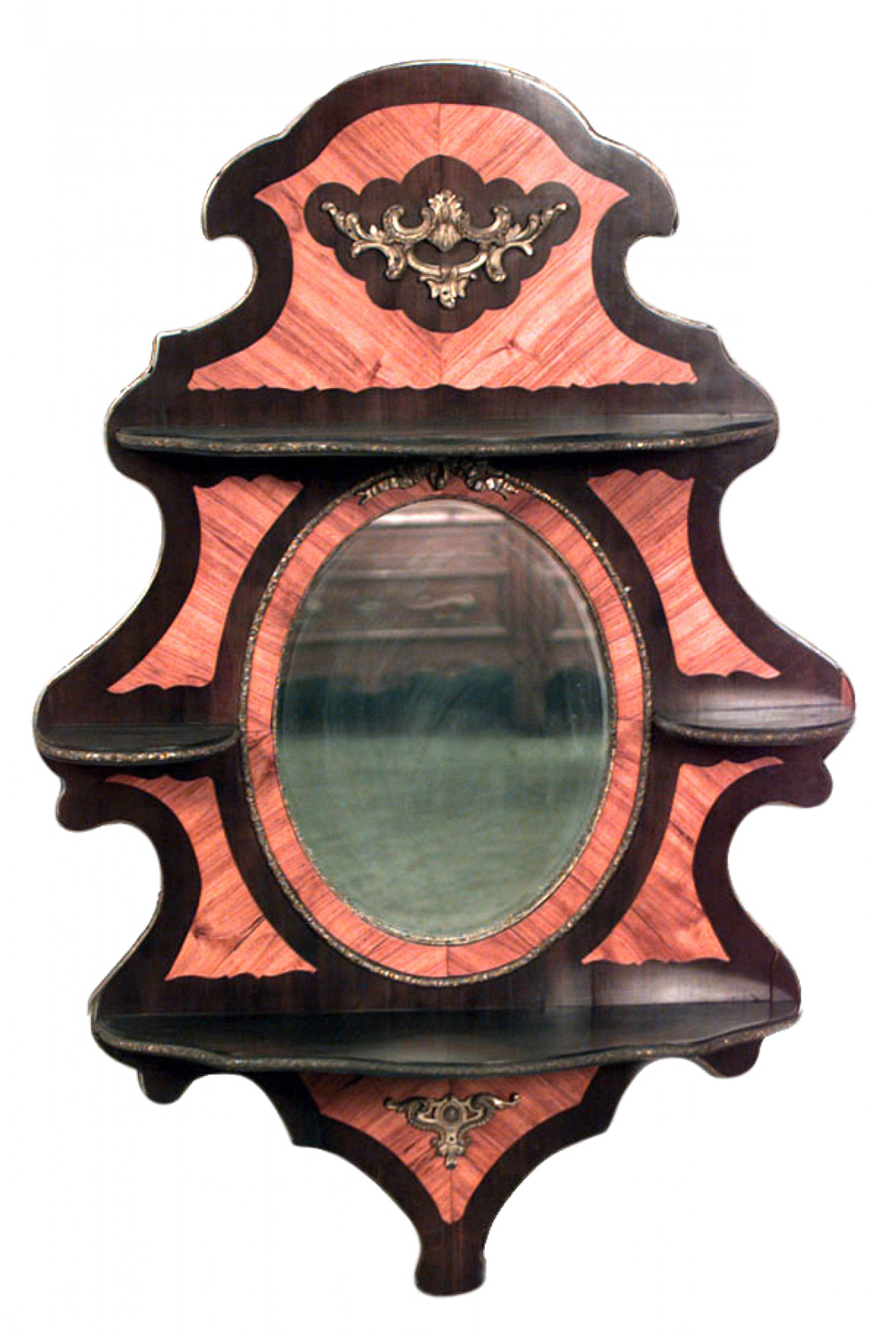 French victorian rosewood wall shelf