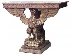 English georgian gilt wood eagle console table