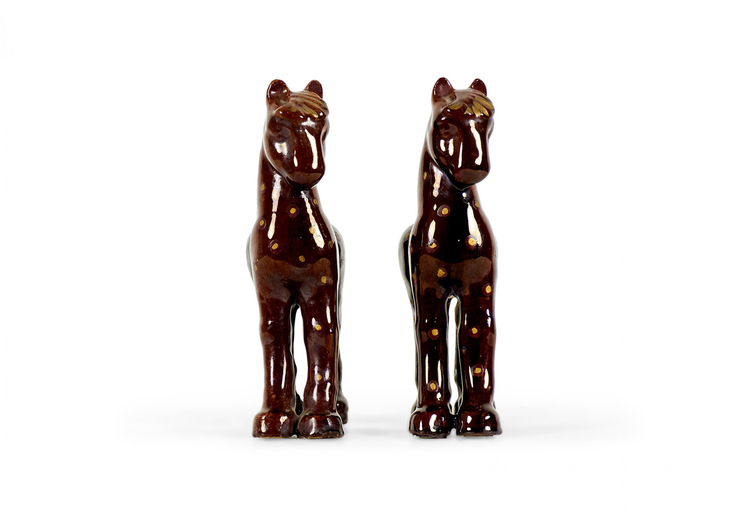 Italian brown porcelain horses 1